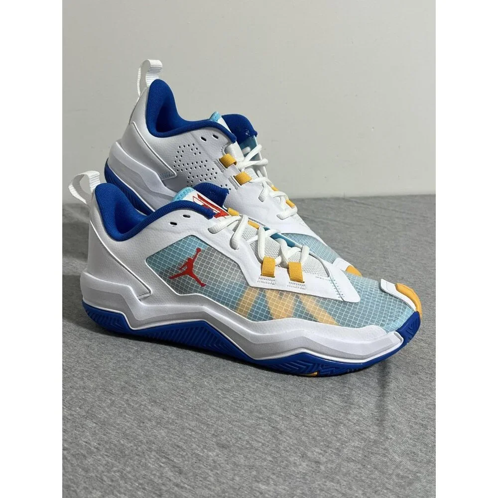 Jordan One Take 4‎ Shoes Mens Size 11 White Blue Yellow Basketball DO7193-164